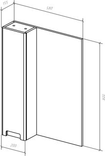 Зеркало-шкаф Bellezza Пегас 60см левый белый 00000008039